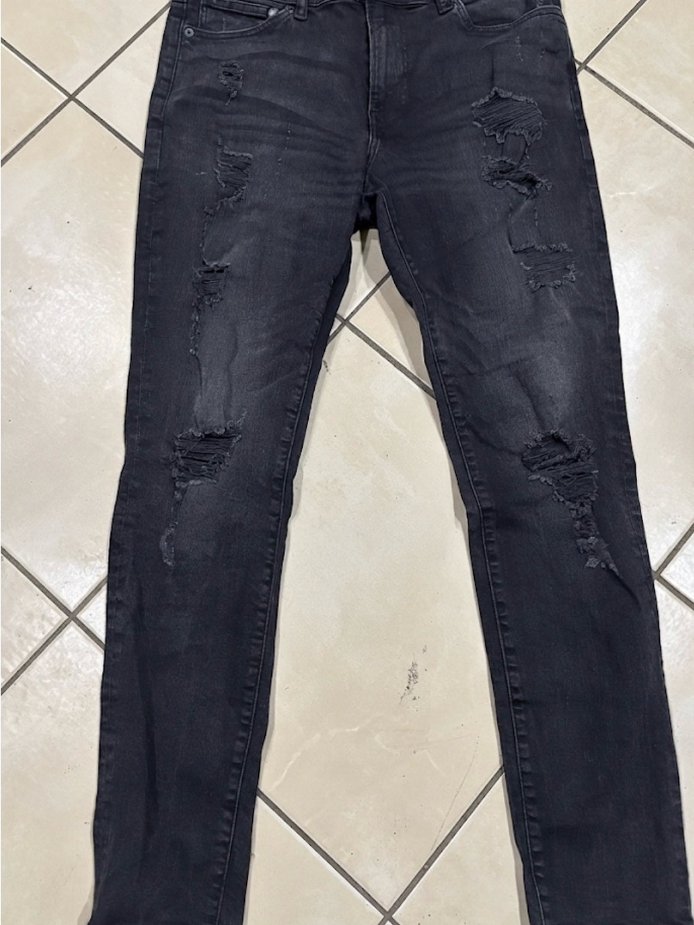 H&M Black Distressed Skinny Jeans